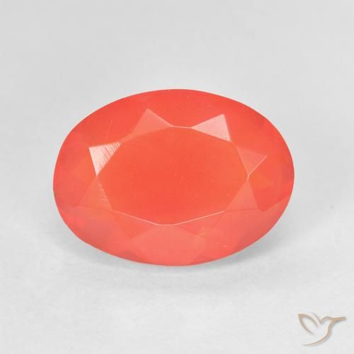 1.74ct طبيعي أحمر متوسط النار أوبال, بيضوي, شفاف