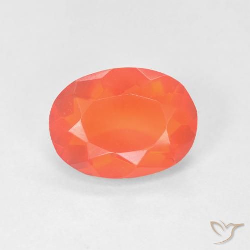 1.32ct طبيعي برتقالي زاهى النار أوبال, بيضوي, شفاف