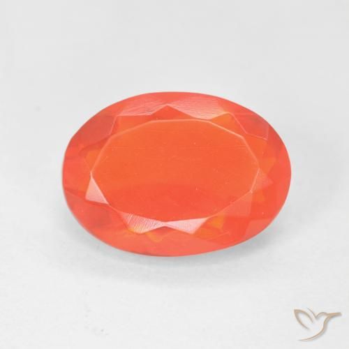 1.97ct طبيعي برتقالي زاهى النار أوبال, بيضوي, شفاف