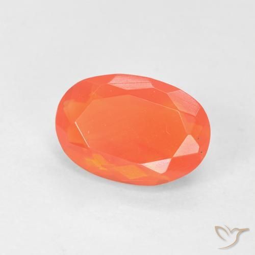 0.74ct طبيعي برتقالي زاهى النار أوبال, بيضوي, شفاف