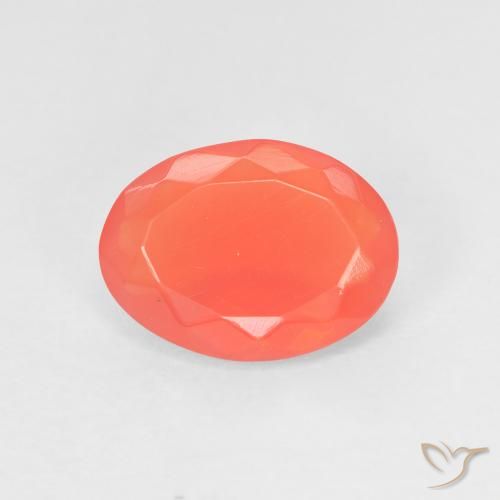 0.92ct طبيعي برتقالى أحمر كثيف النار أوبال, بيضوي, شفاف