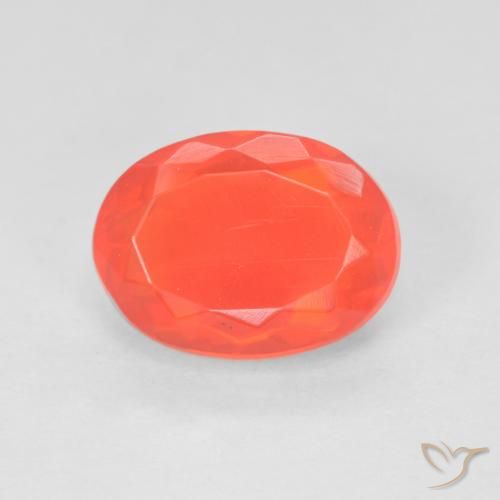 1.84ct طبيعي برتقالى أحمر كثيف النار أوبال, بيضوي, شفاف