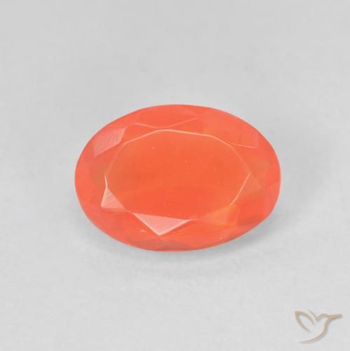 0.88ct طبيعي برتقالي زاهى النار أوبال, بيضوي, شفاف