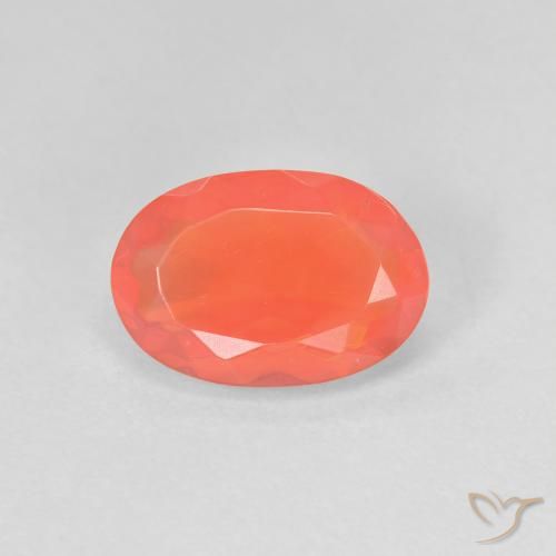1.03ct طبيعي برتقالي زاهى النار أوبال, بيضوي, شفاف