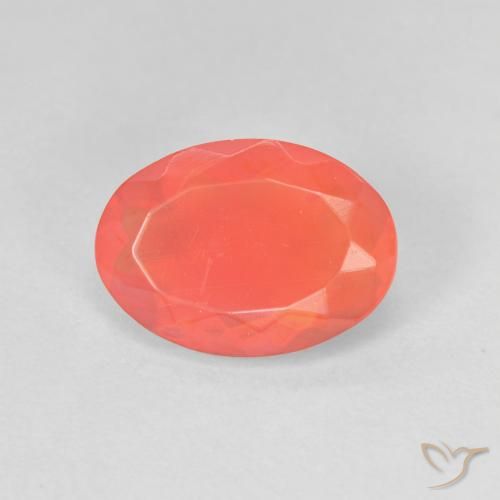 1.58ct طبيعي برتقالي زاهى النار أوبال, بيضوي, شفاف