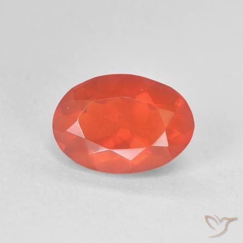 1.29ct طبيعي برتقالى متوسط النار أوبال, بيضوي, شفاف