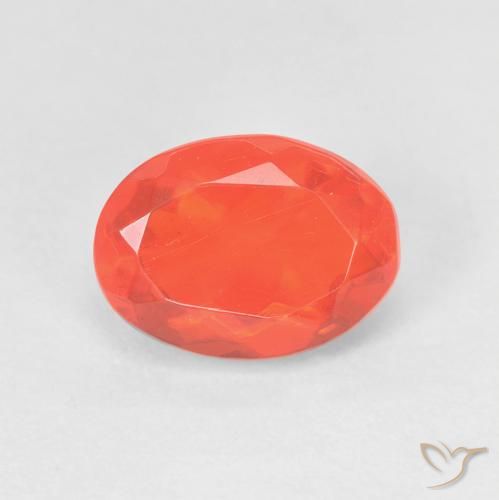 1.34ct طبيعي برتقالى كثيف النار أوبال, بيضوي, شفاف