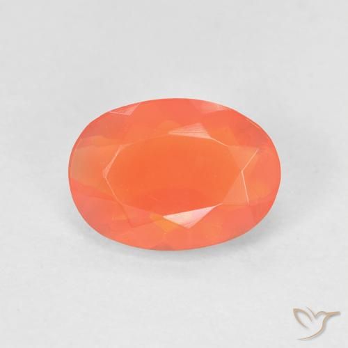 0.82ct طبيعي برتقالي زاهى النار أوبال, بيضوي, شفاف
