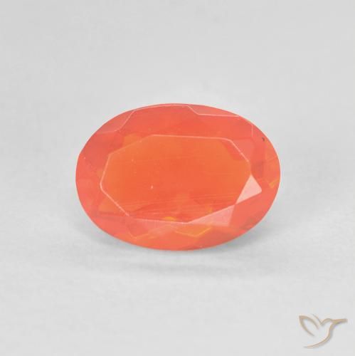 0.88ct طبيعي برتقالى كثيف النار أوبال, بيضوي, شفاف