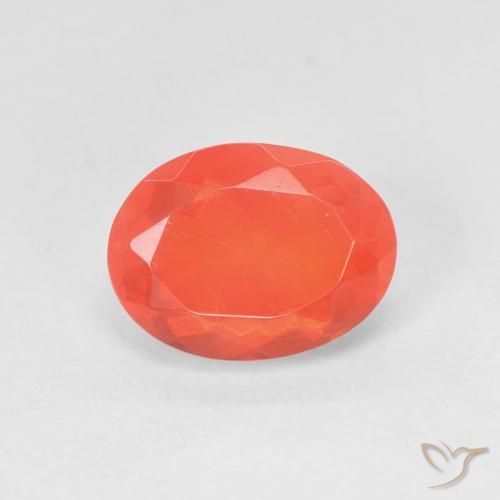 1.43ct طبيعي برتقالى نارى النار أوبال, بيضوي, شفاف
