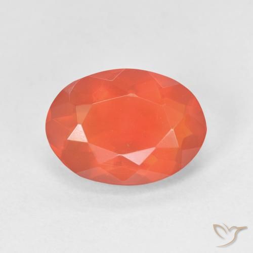 1.61ct طبيعي برتقالى متوسط النار أوبال, بيضوي, شفاف