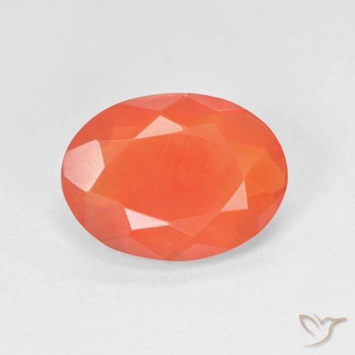 2.10ct طبيعي برتقالى كثيف النار أوبال, بيضوي, شفاف