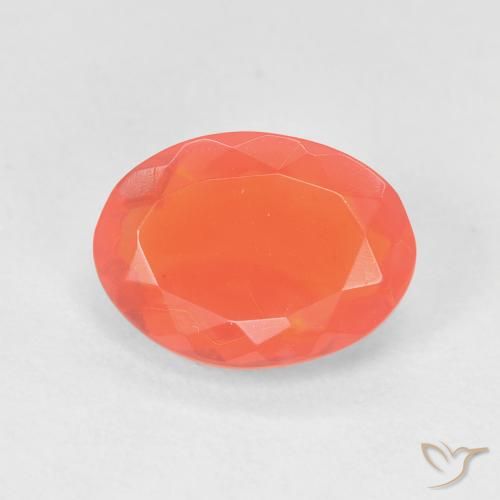 1.18ct طبيعي برتقالى متوسط النار أوبال, بيضوي, شفاف
