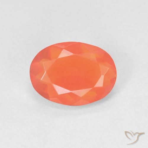 1.00ct طبيعي برتقالي زاهى النار أوبال, بيضوي, شفاف