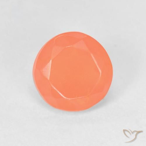 0.64ct طبيعي برتقالي زاهى النار أوبال, دائري, شفاف