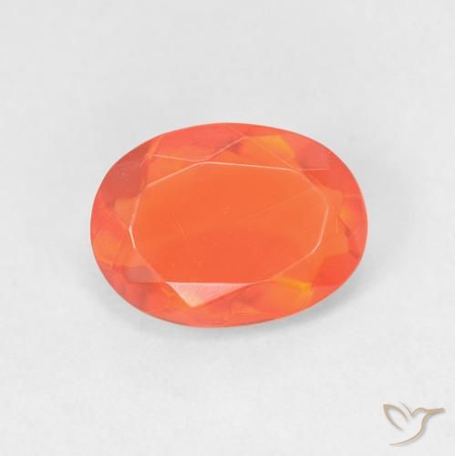 0.79ct طبيعي برتقالي زاهى النار أوبال, بيضوي, شفاف
