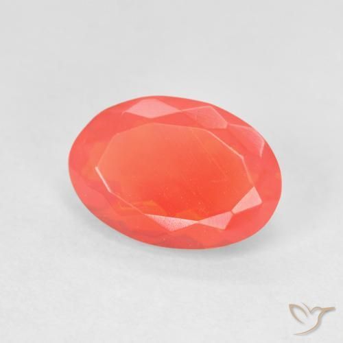 1.27ct طبيعي برتقالى كثيف النار أوبال, بيضوي, شفاف