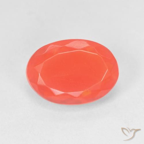 2.29ct طبيعي برتقالي زاهى النار أوبال, بيضوي, شفاف