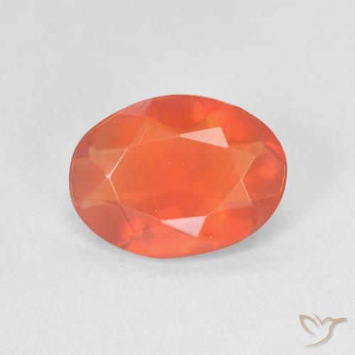 0.87ct طبيعي برتقالي زاهى النار أوبال, بيضوي, شفاف