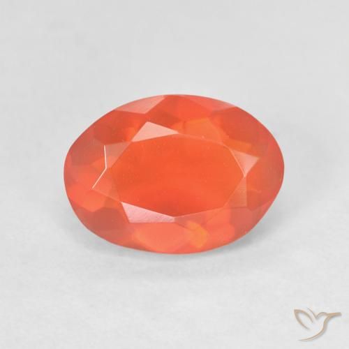 1.09ct طبيعي برتقالي زاهى النار أوبال, بيضوي, شفاف