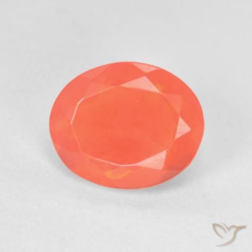 1.62ct طبيعي برتقالي زاهى النار أوبال, بيضوي, شفاف