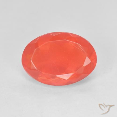 2.71ct طبيعي برتقالى أحمر كثيف النار أوبال, بيضوي, شفاف