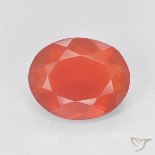 2.41ct طبيعي أحمر متوسط النار أوبال, بيضوي, شفاف