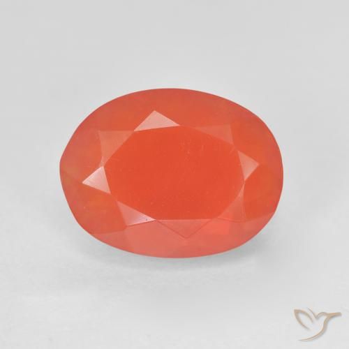 3.10ct طبيعي برتقالى-أحمر قرمزى لامع النار أوبال, بيضوي, شفاف, Photo A