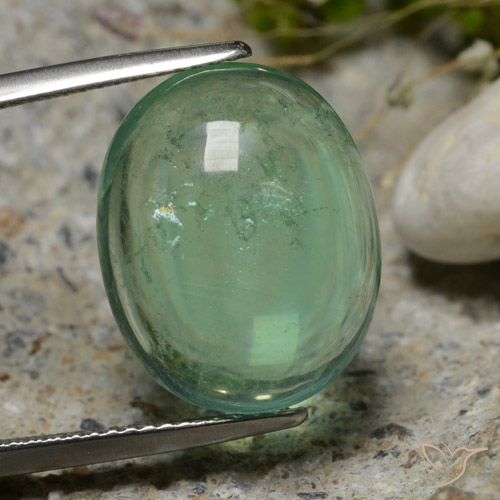 15.94ct طبيعي أخضر رائع الفلوريت معدن متبلور, بيضوي, شفاف