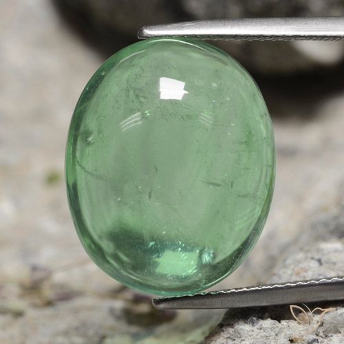 21.66ct طبيعي أخضر متوسط فلوريت, بيضوي, شفاف