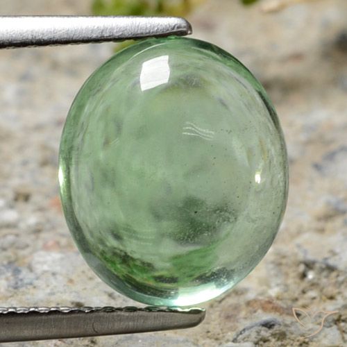 4.47ct طبيعي أخضر ترابى فلوريت, بيضوي, شفاف