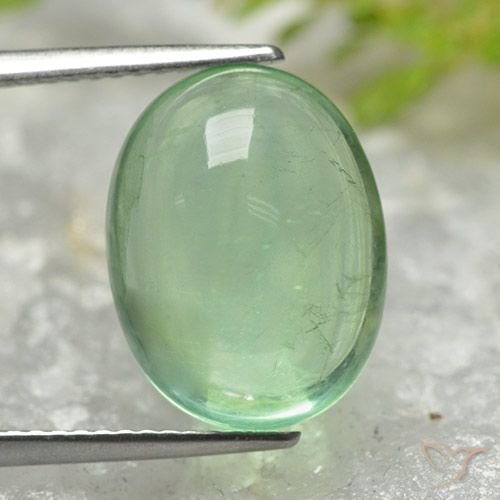 8.59ct طبيعي اخضر فاتح فلوريت, بيضوي, شفاف