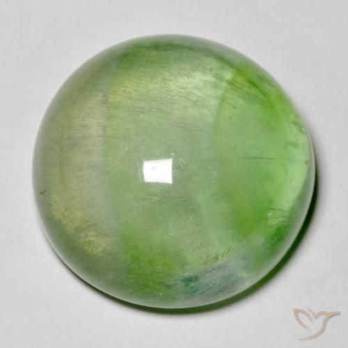 38.51ct طبيعي أخضر كمثرى الفلوريت معدن متبلور, دائري, شفاف