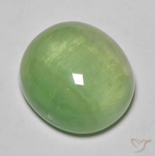 26.52ct طبيعي أخضر كمثرى الفلوريت معدن متبلور, بيضوي, نصف شفاف