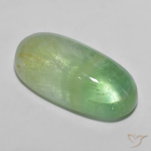 14.07ct طبيعي أخضر مصفر فلوريت, بيضوي, شفاف