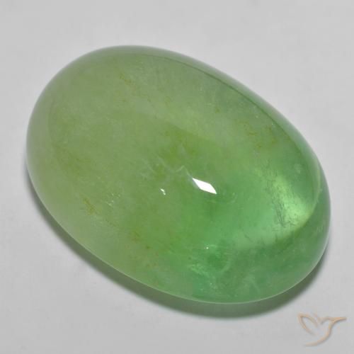 36.25ct طبيعي أخضر كمثرى باهت الفلوريت معدن متبلور, بيضوي, نصف شفاف