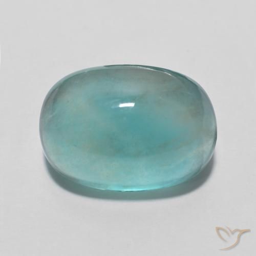 7.80ct طبيعي أخضر مزرق الفلوريت معدن متبلور, بيضوي, شفاف