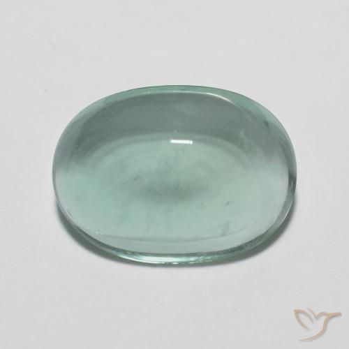7.09ct طبيعي أخضر أزرق فاتح جدا فلوريت, بيضوي, شفاف