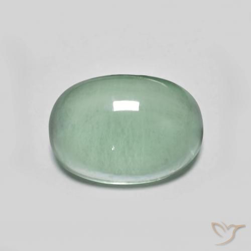3.63ct طبيعي أخضر مزرق الفلوريت معدن متبلور, بيضوي, شفاف