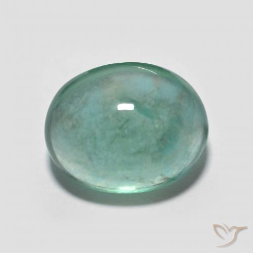 7.08ct طبيعي أخضر أزرق فاتح فلوريت, بيضوي, شفاف
