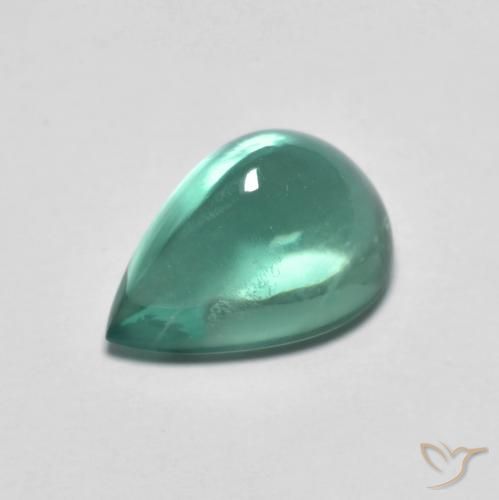 4.64ct طبيعي أخضر مزرق فلوريت, شكل الكمثرى, شفاف