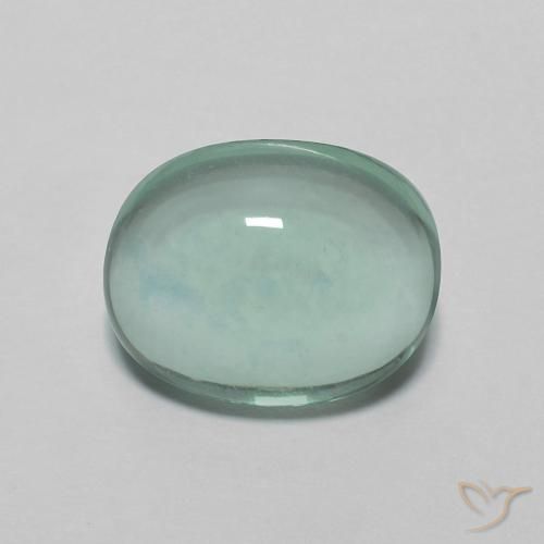 3.14ct طبيعي أخضر مزرق فلوريت, بيضوي, شفاف
