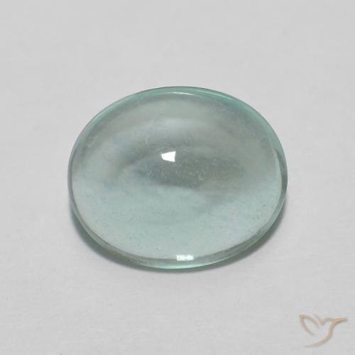 2.23ct طبيعي أخضر أزرق فاتح جدا الفلوريت معدن متبلور, بيضوي, شفاف