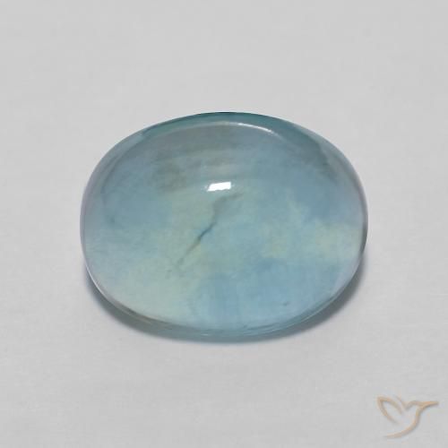3.29ct طبيعي أخضر أزرق فاتح فلوريت, بيضوي, شفاف