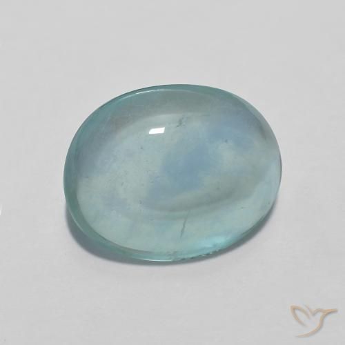 فلوريت Light Bluish Turquoise طبيعي، بيضوي، 4.94 قيراط، شفاف