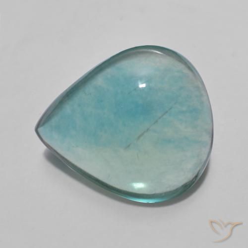 7.89ct طبيعي أخضر أزرق فلوريت, شكل الكمثرى, شفاف
