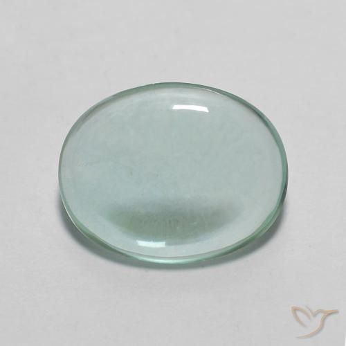 2.26ct طبيعي أخضر أزرق فاتح جدا الفلوريت معدن متبلور, بيضوي, شفاف