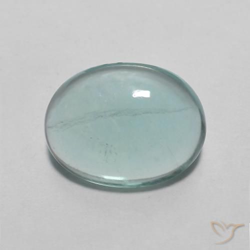 2.24ct طبيعي أخضر أزرق فاتح جدا الفلوريت معدن متبلور, بيضوي, شفاف, Photo A