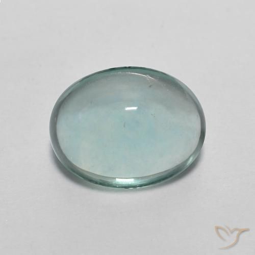 2.29ct طبيعي أخضر أزرق فاتح جدا الفلوريت معدن متبلور, بيضوي, شفاف