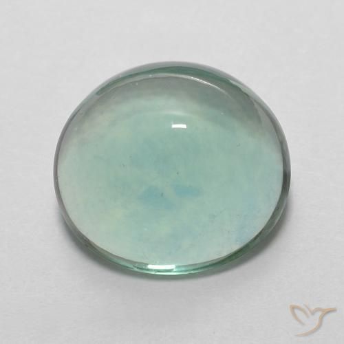 5.28ct طبيعي أخضر أزرق فلوريت, بيضوي, شفاف